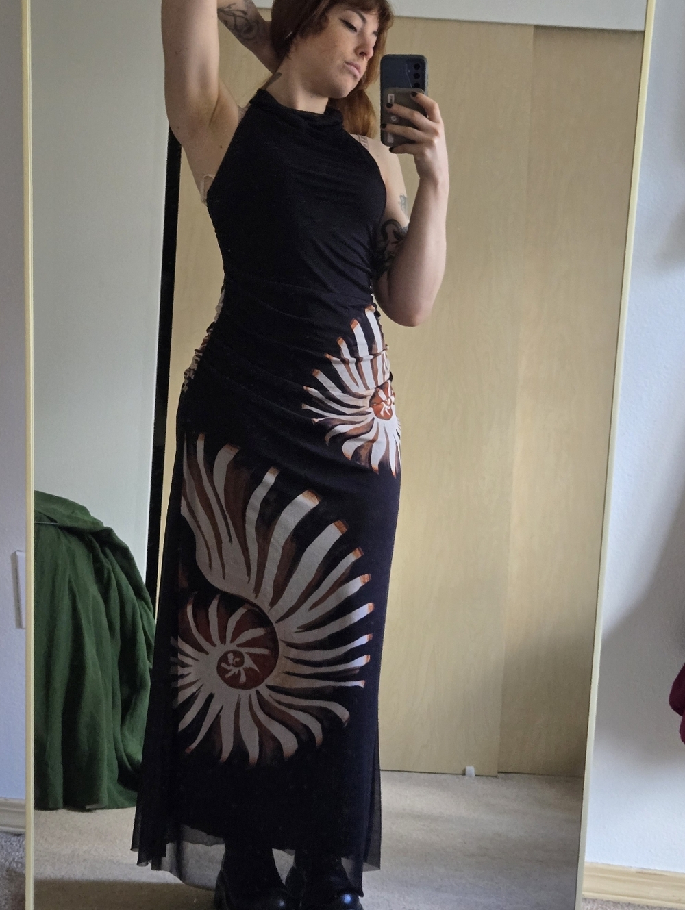 New Farm Rio Halter Goth Nautical Amonite Dress M - Picture 2 of 10